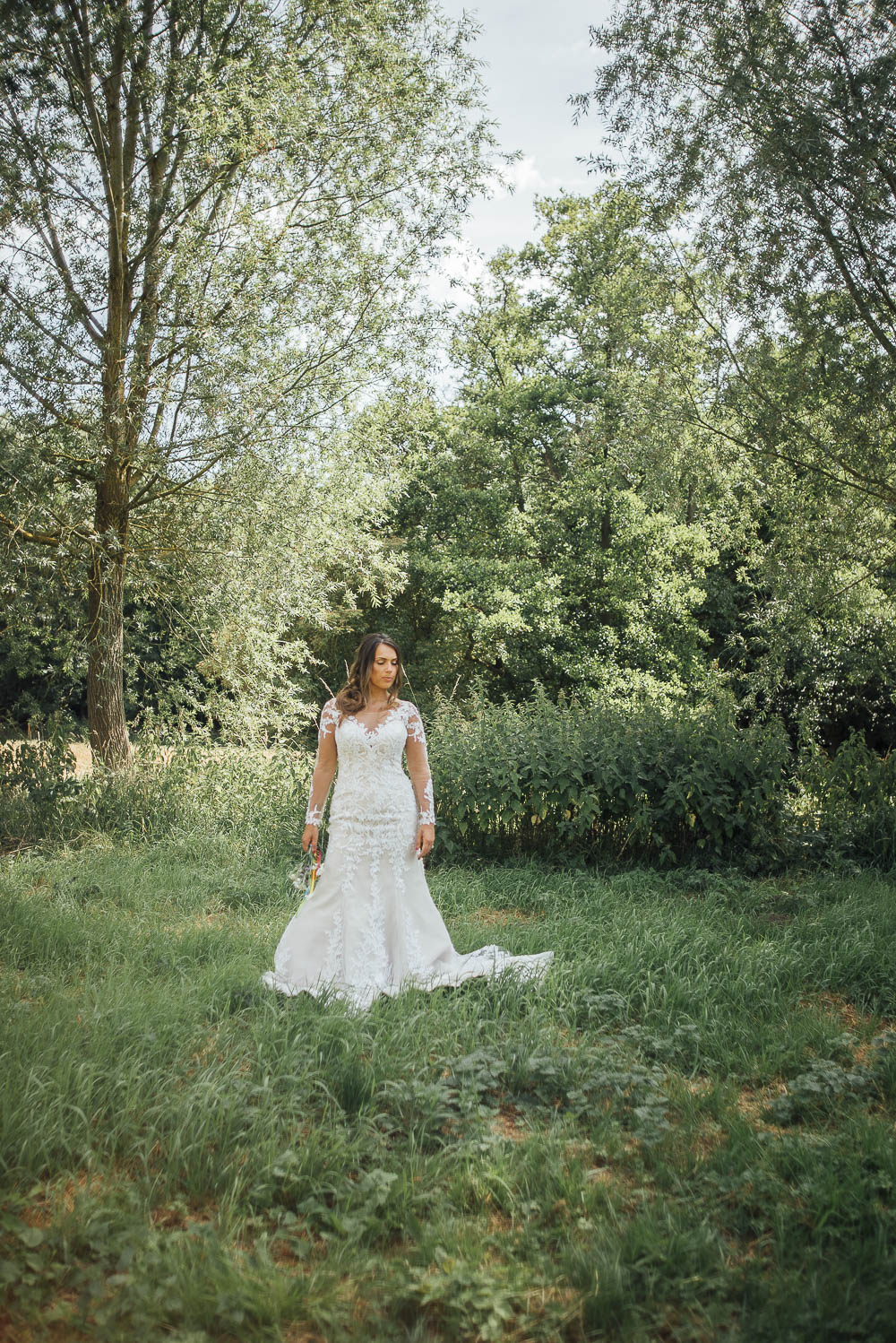 Lace Dress Gown Bride Bridal Train Colourful Pretty Floral Tipi Boho Wedding Ideas Purple Pear Tree Photography
