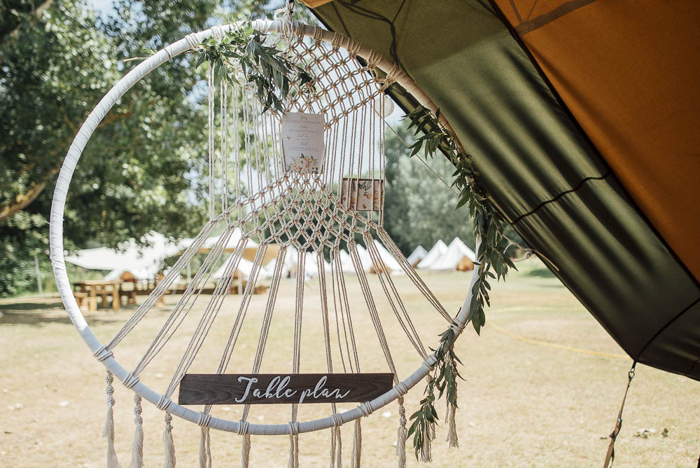 Dreamcatcher Macrame Seating Plan Table Chart Hoop Colourful Pretty Floral Tipi Boho Wedding Ideas Purple Pear Tree Photography