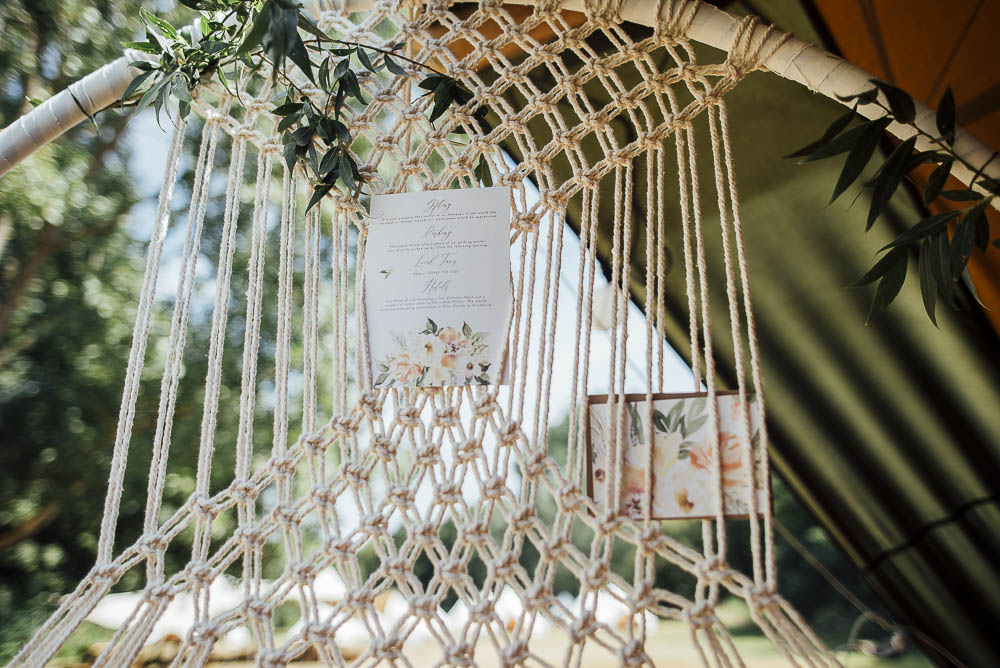 Dreamcatcher Macrame Seating Plan Table Chart Hoop Colourful Pretty Floral Tipi Boho Wedding Ideas Purple Pear Tree Photography