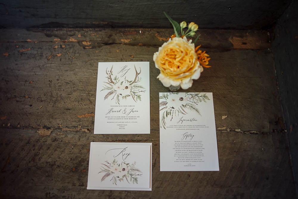 Stationery Invitations Invites Antler Florals Colourful Pretty Floral Tipi Boho Wedding Ideas Purple Pear Tree Photography