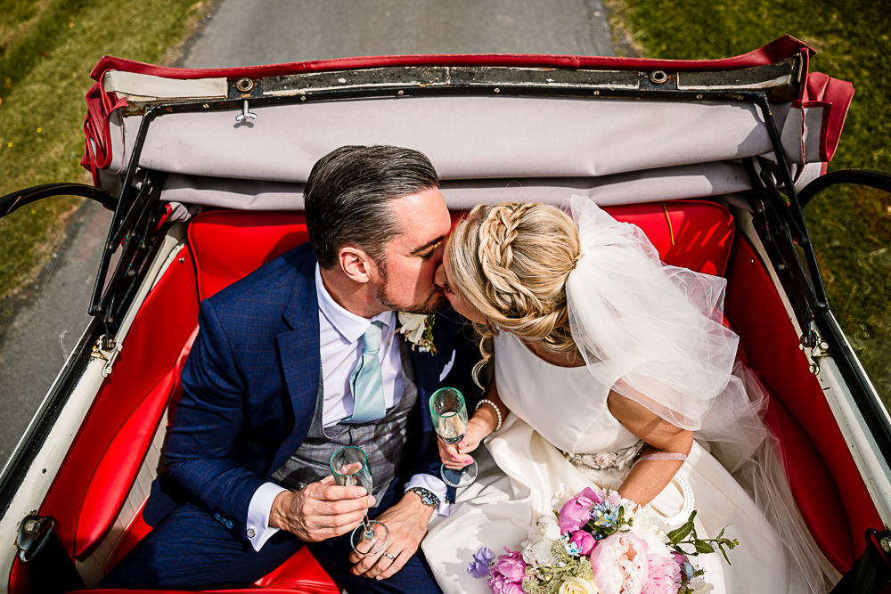 Classic Car Transport Convertible Coniston Hotel Wedding Hayley Baxter Photography