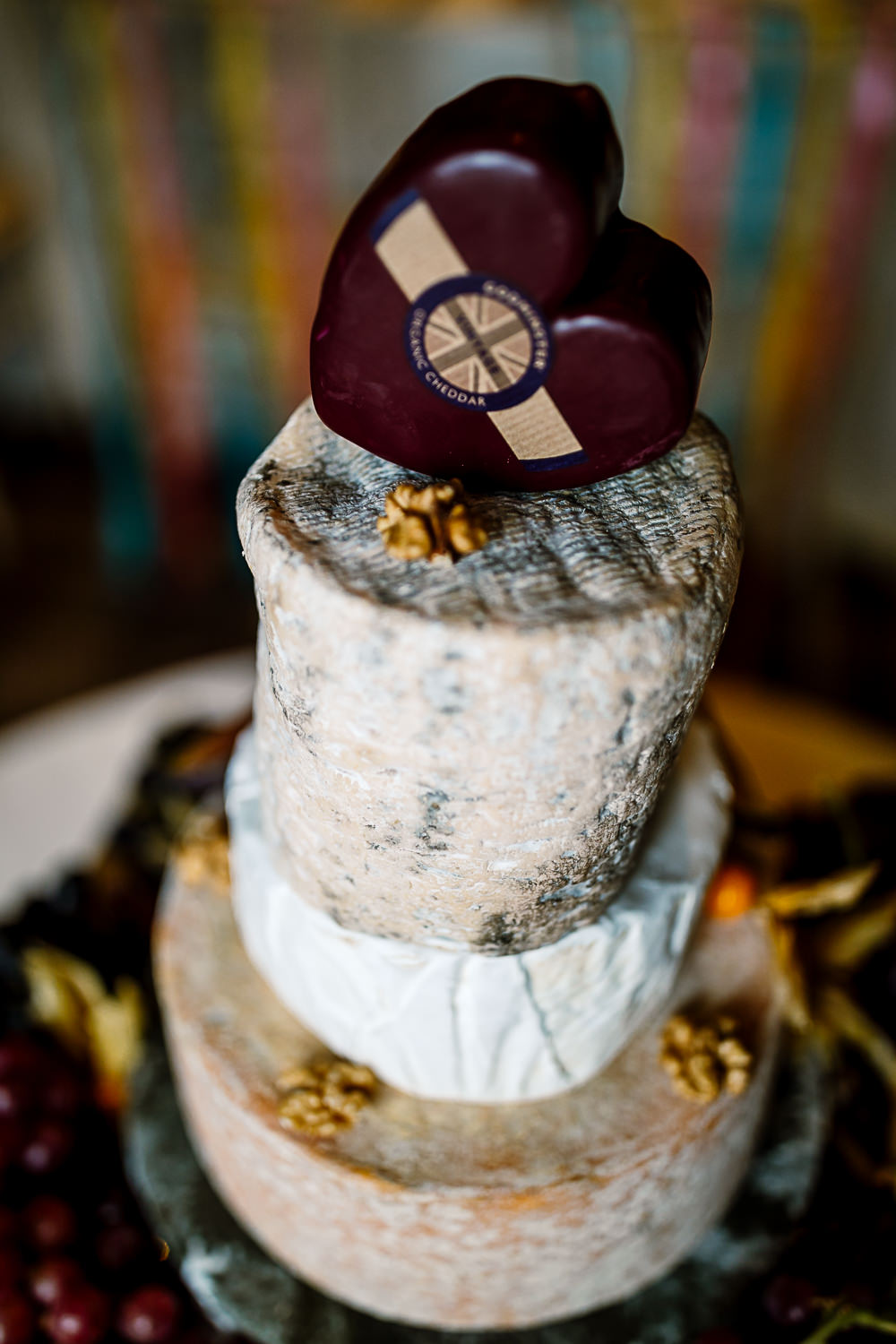Cheese Tower Stack Cake Heart Coniston Hotel Wedding Hayley Baxter Photography
