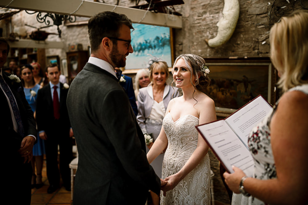 Bride Bridal Dress Gown Sweetheart Neckline Lace Braided Up Do Plait Bow Tie Groom Crab and Lobster Wedding Hayley Baxter Photography