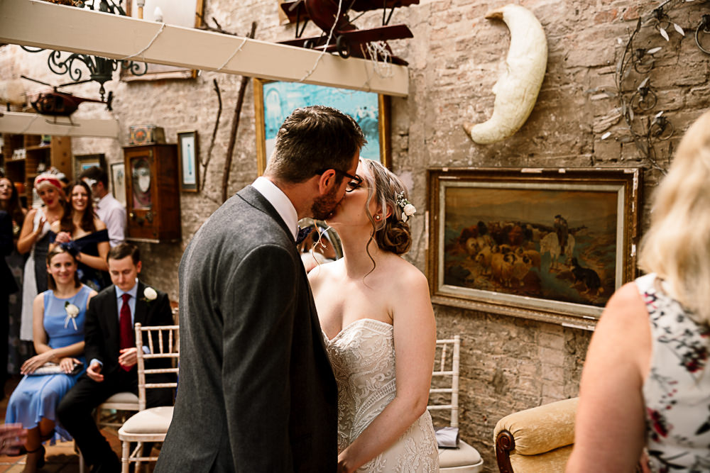 Bride Bridal Dress Gown Sweetheart Neckline Lace Braided Up Do Plait Bow Tie Groom Crab and Lobster Wedding Hayley Baxter Photography