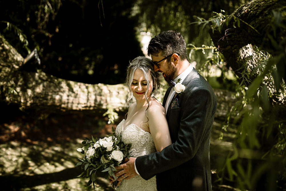 Bride Bridal Dress Gown Sweetheart Neckline Lace Braided Up Do Plait Bow Tie Groom White Rose Greenery Bouquet Crab and Lobster Wedding Hayley Baxter Photography