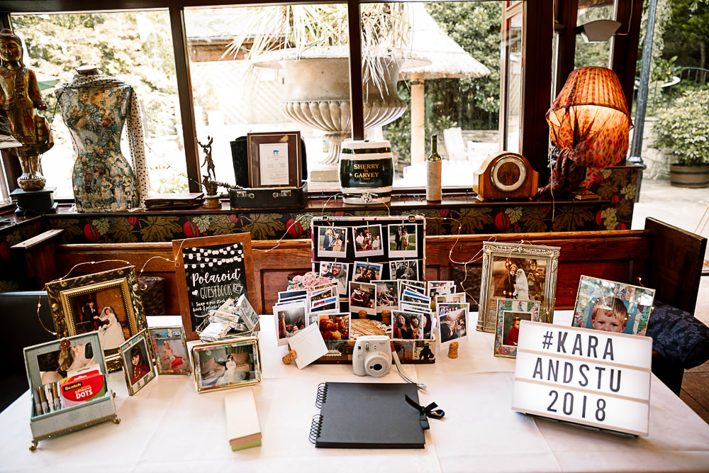 Guest Book Photo Table Light Box Polaroid Crab and Lobster Wedding Hayley Baxter Photography