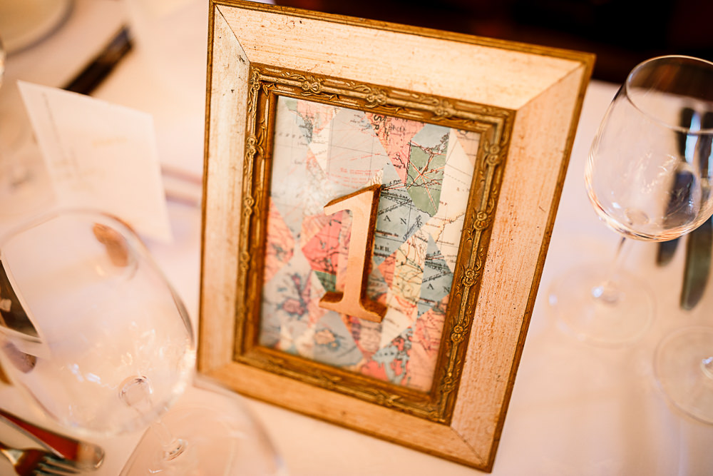 Table Number Map Wooden Frame Crab and Lobster Wedding Hayley Baxter Photography