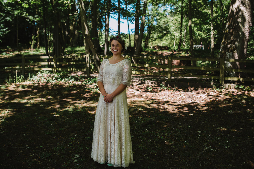 Bride Bridal Dress Gown 1970s Vintage Eco Friendly Wedding The Stag and the Doe