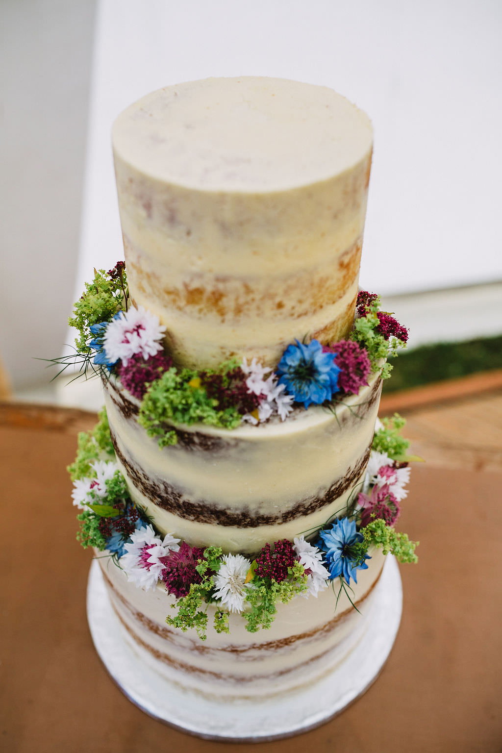 Semi Naked Cake Flowers Floral Eco Friendly Wedding The Stag and the Doe