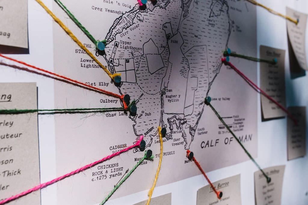 Seating Plan Table Chart Line Pins Map Travel Eco Friendly Wedding The Stag and the Doe