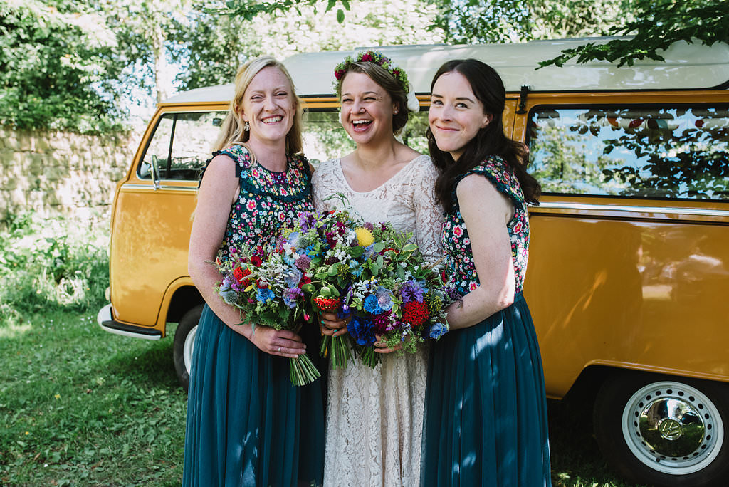 Blue Floral Bridesmaid Dress Dresses Eco Friendly Wedding The Stag and the Doe