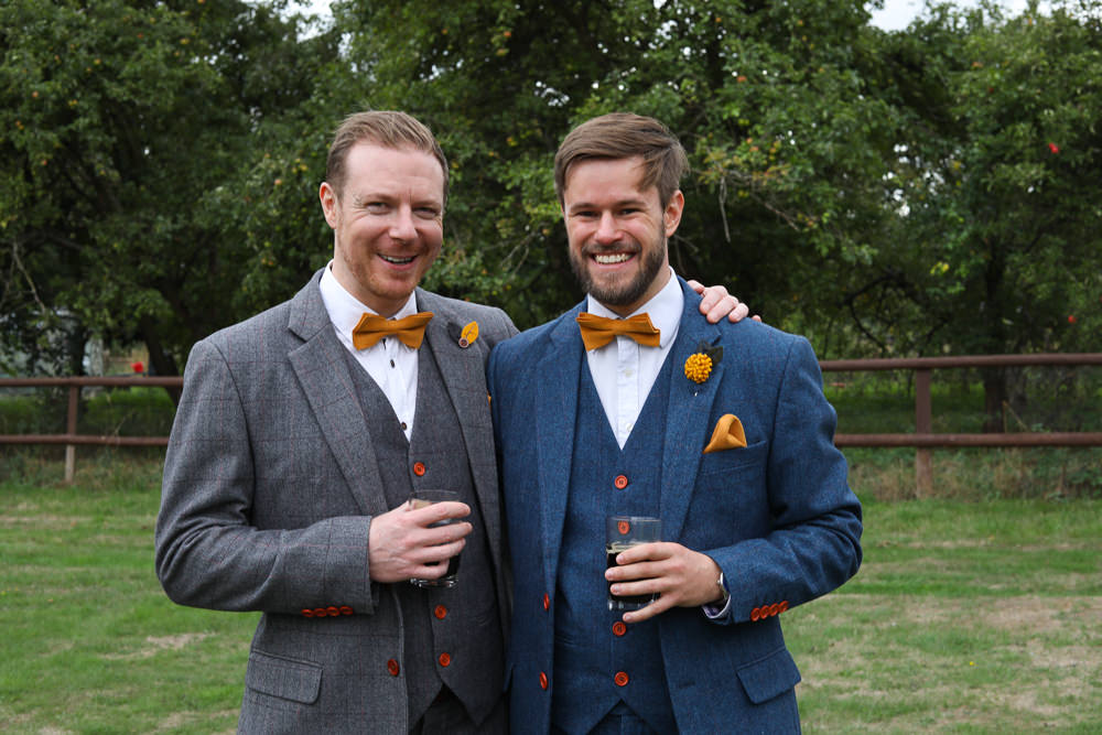 Groom Suit Blue Mustard Bow Tie Groomsmen Enchanted Garden Events Wedding Sharon Cooper Photography