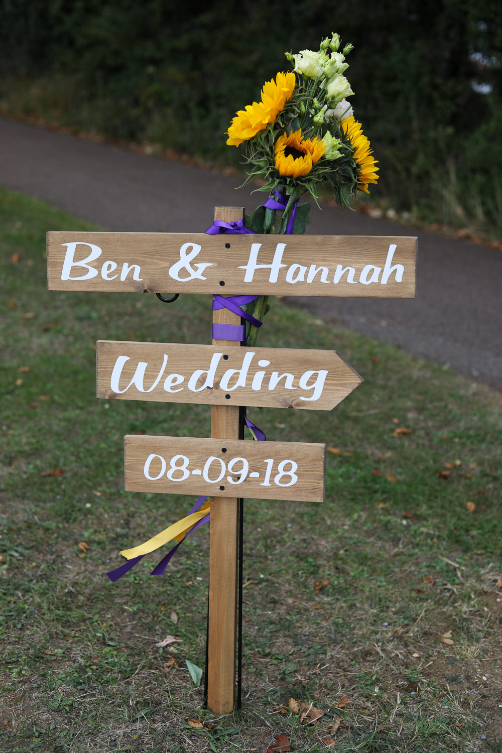Wooden Sign Signpost Painted Directions Enchanted Garden Events Wedding Sharon Cooper Photography