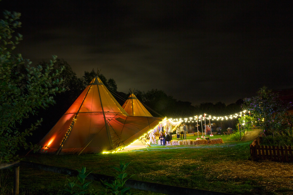Tipi Tent Festoon Lights Fairy Lighting Enchanted Garden Events Wedding Sharon Cooper Photography