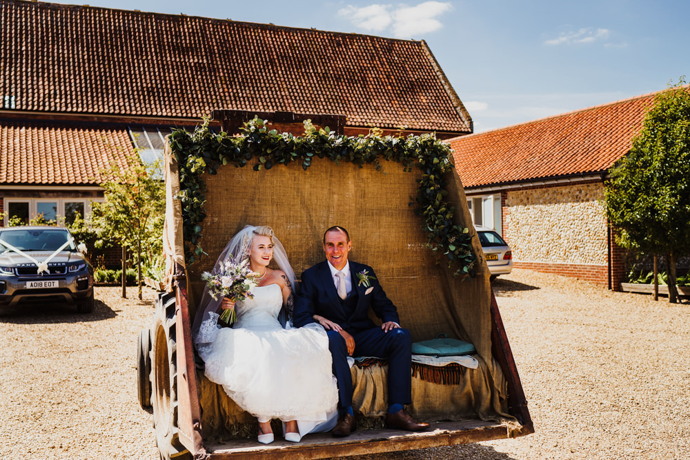 Tractor Trailer Transport Flowers Godwick Hall Wedding Rob Dodsworth Photography