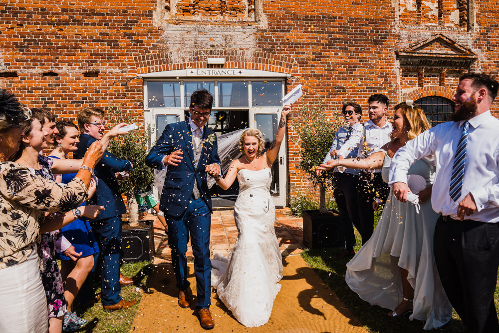 Confetti Throw Godwick Hall Wedding Rob Dodsworth Photography