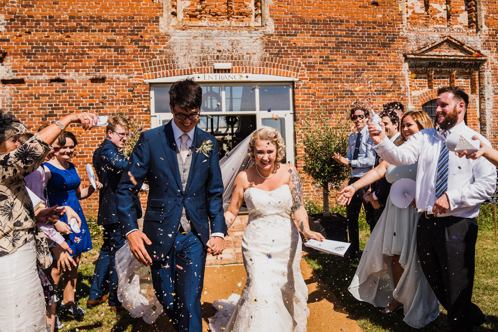 Confetti Throw Godwick Hall Wedding Rob Dodsworth Photography