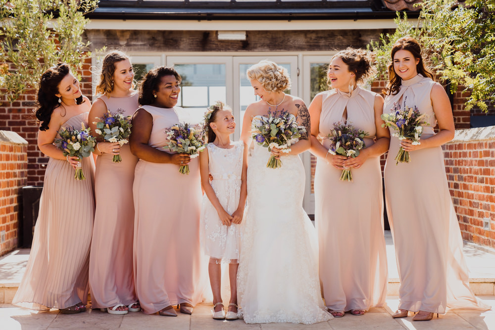 Long Pale Pink Maxi Bridesmaid Dress Dresses Godwick Hall Wedding Rob Dodsworth Photography