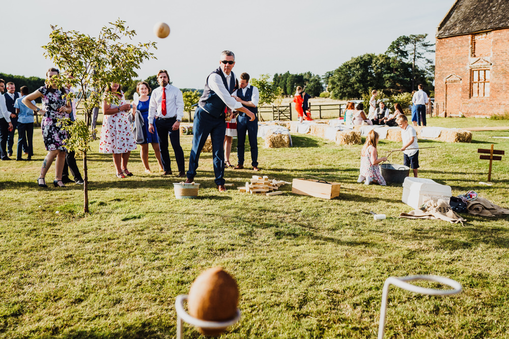 Coconut Shy Fete Game Godwick Hall Wedding Rob Dodsworth Photography