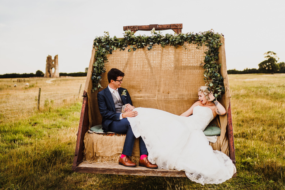 Tractor Trailer Transport Flowers Godwick Hall Wedding Rob Dodsworth Photography