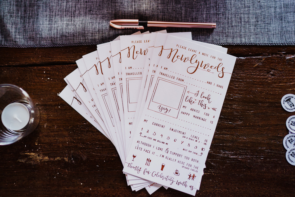 Newleyweds Card Advice Quiz Form Godwick Hall Wedding Rob Dodsworth Photography
