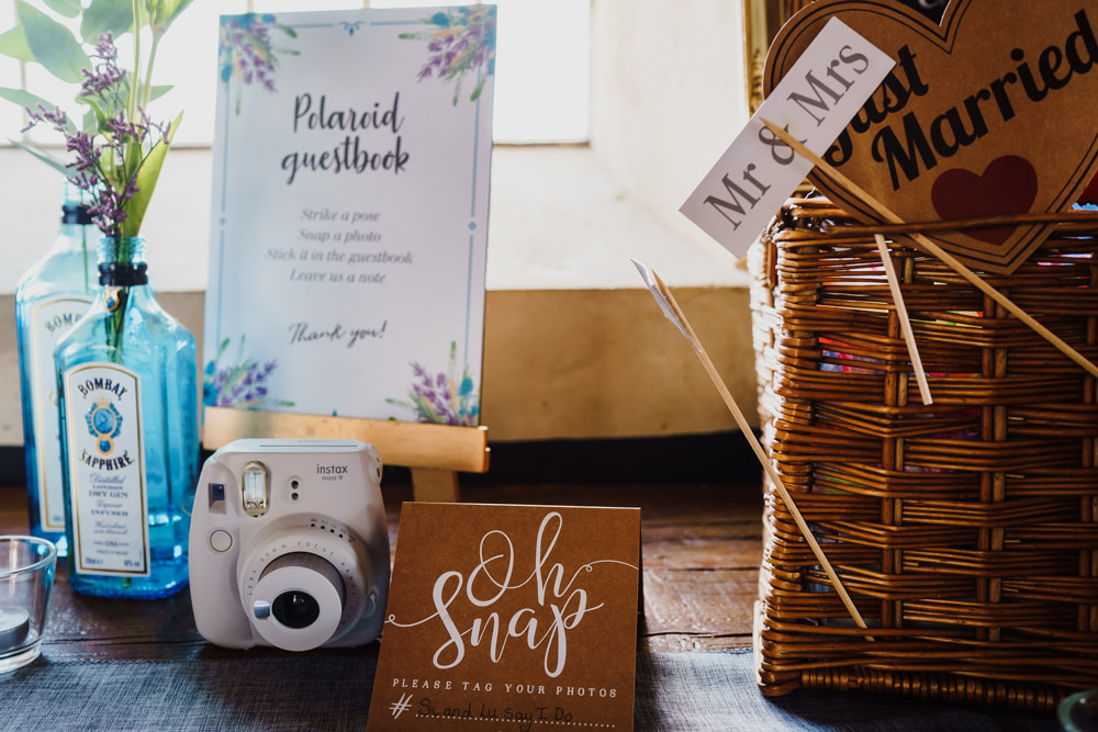 Polariod Guest Book Camera Godwick Hall Wedding Rob Dodsworth Photography