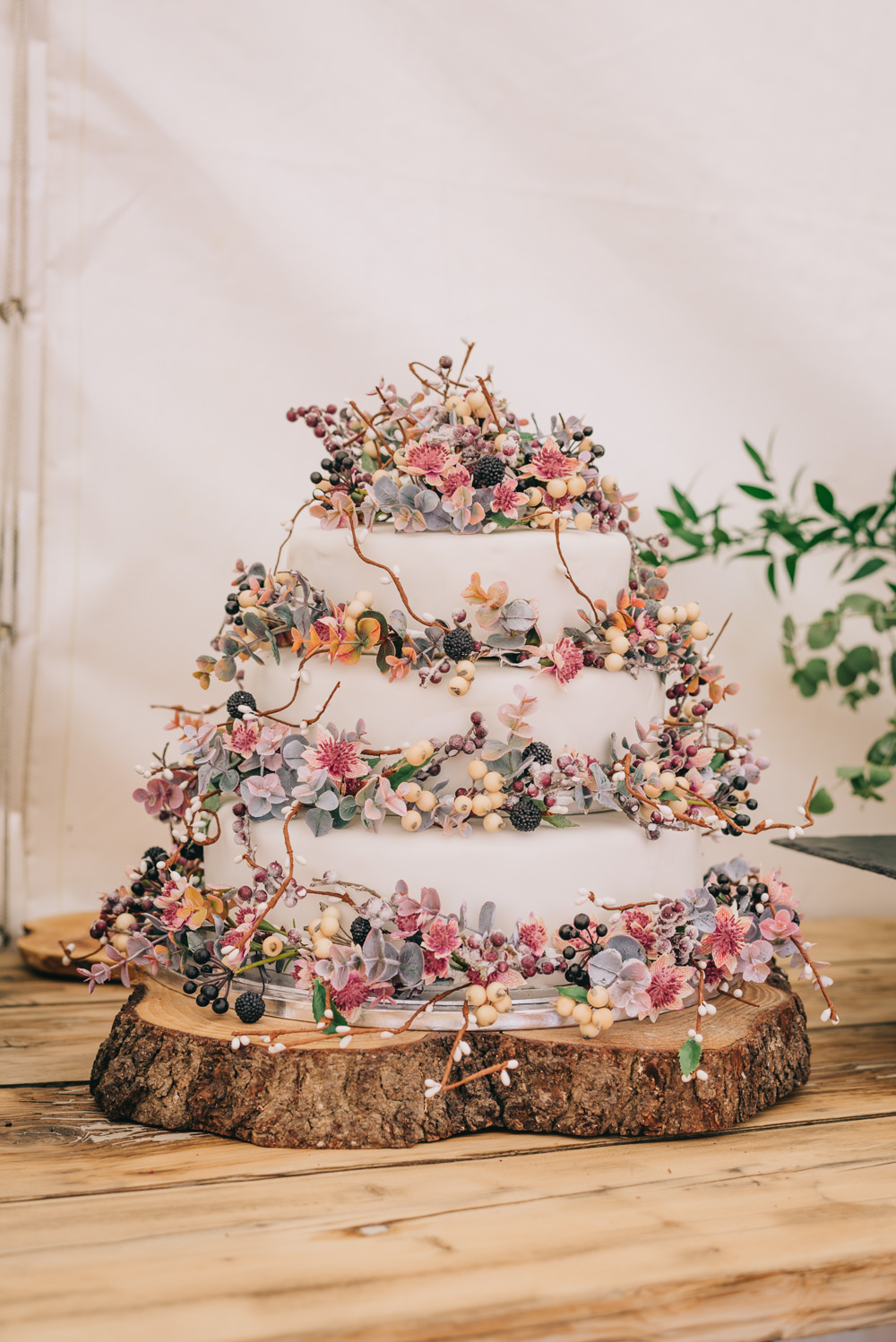 Cake Floral Flowers Berries Pink Pastel Jersey Beach Wedding Peakography