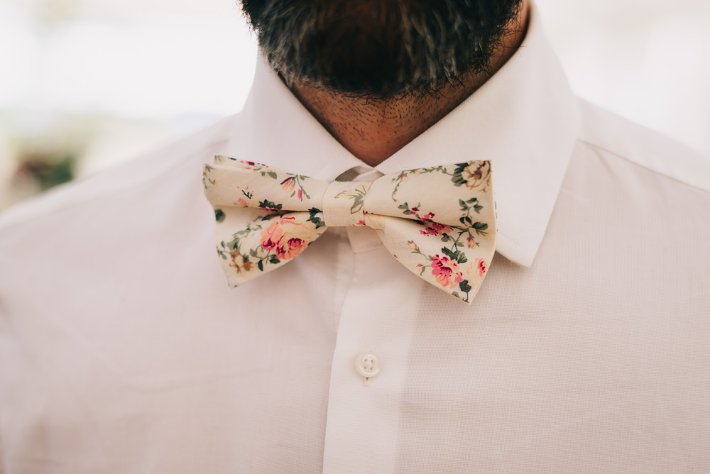 Floral Bow Tie Jersey Beach Wedding Peakography