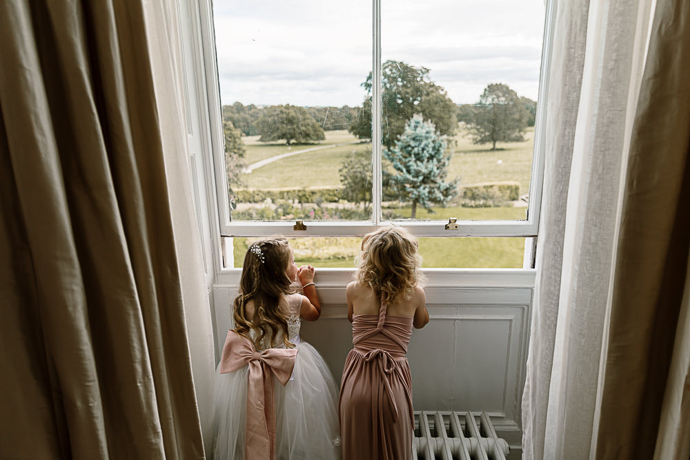 Flower Girl Pink Sash Multiway Dress Lartington Hall Wedding Hayley Baxter Photography