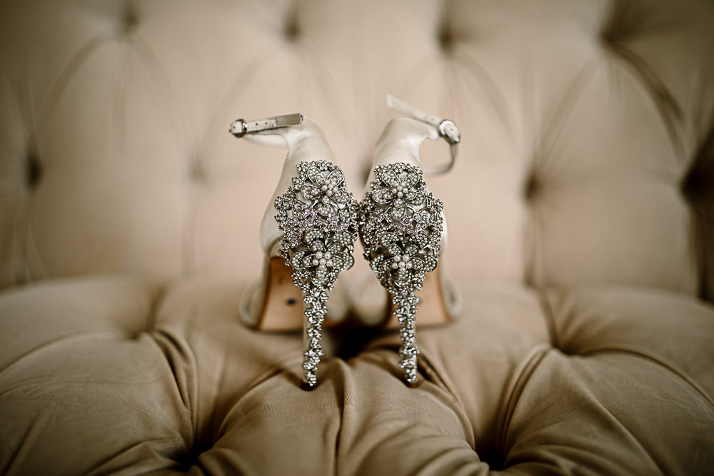 Embellished Heels Bridal Shoes Lartington Hall Wedding Hayley Baxter Photography