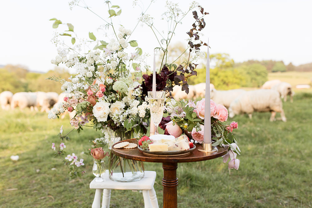 Table Decor Flowers Candles Wild Natural Whimsical Light Airy Summer Wedding Ideas Charlotte Palazzo Photography