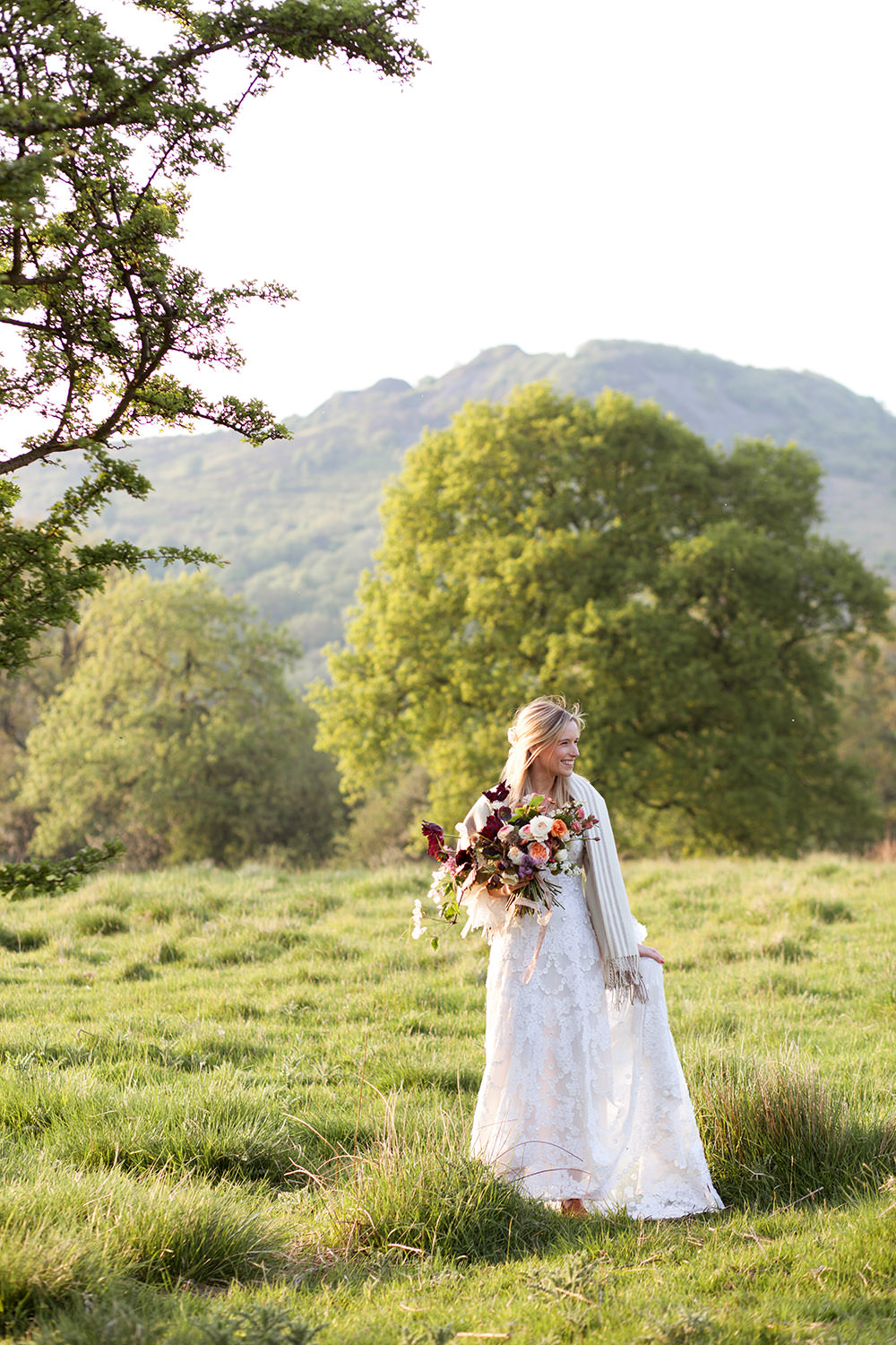 Bride Bridal Dress Gown Lace Sleeves Train Light Airy Summer Wedding Ideas Charlotte Palazzo Photography