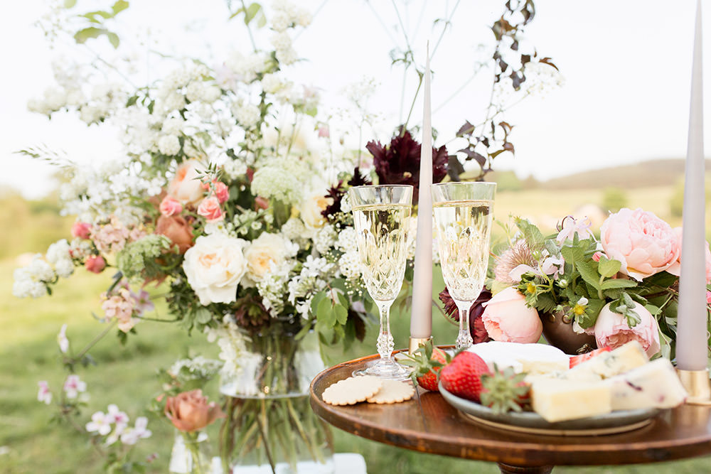 Table Decor Flowers Candles Wild Natural Whimsical Light Airy Summer Wedding Ideas Charlotte Palazzo Photography