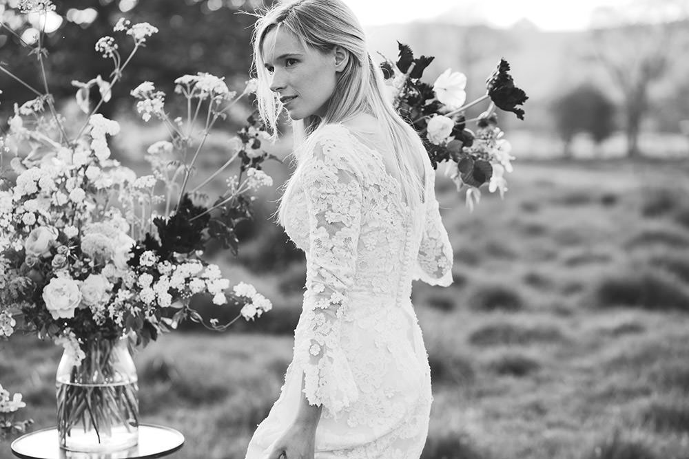 Bride Bridal Dress Gown Lace Sleeves Train Light Airy Summer Wedding Ideas Charlotte Palazzo Photography