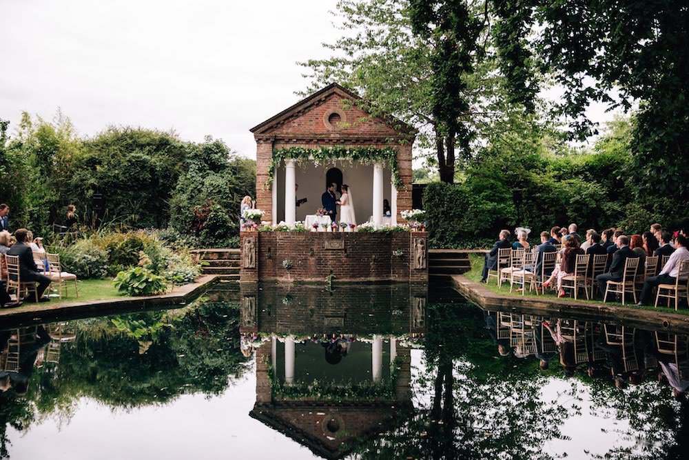 Outdoor Ceremony On Water Micklefield Hall Wedding Red On Blonde Photography
