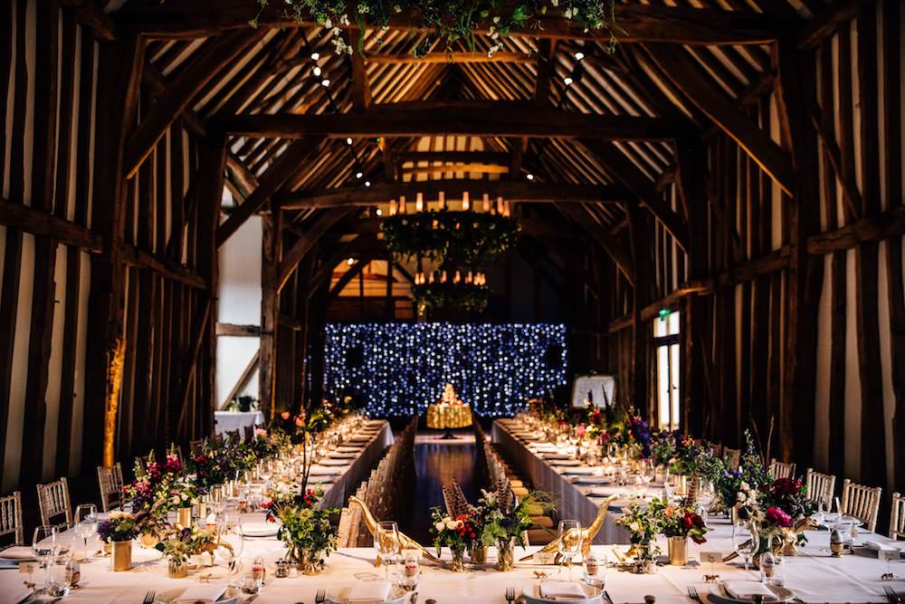Jewel Tone Dinner Pea Fairy Light Curtain Feather Florals Micklefield Hall Wedding Red On Blonde Photography