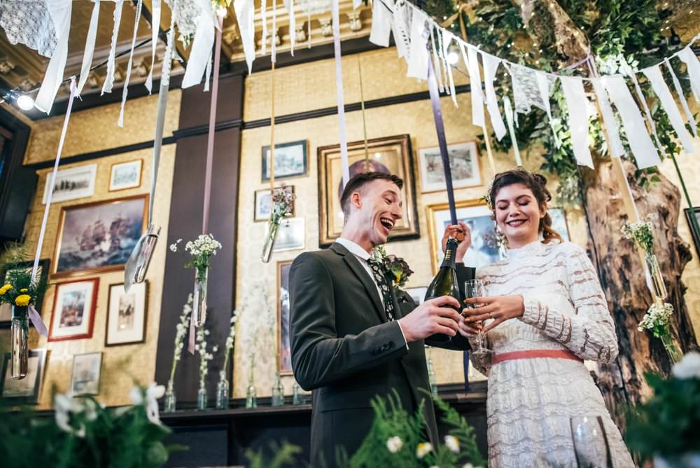 Modern Pub Wedding Ideas Three Flowers Photography