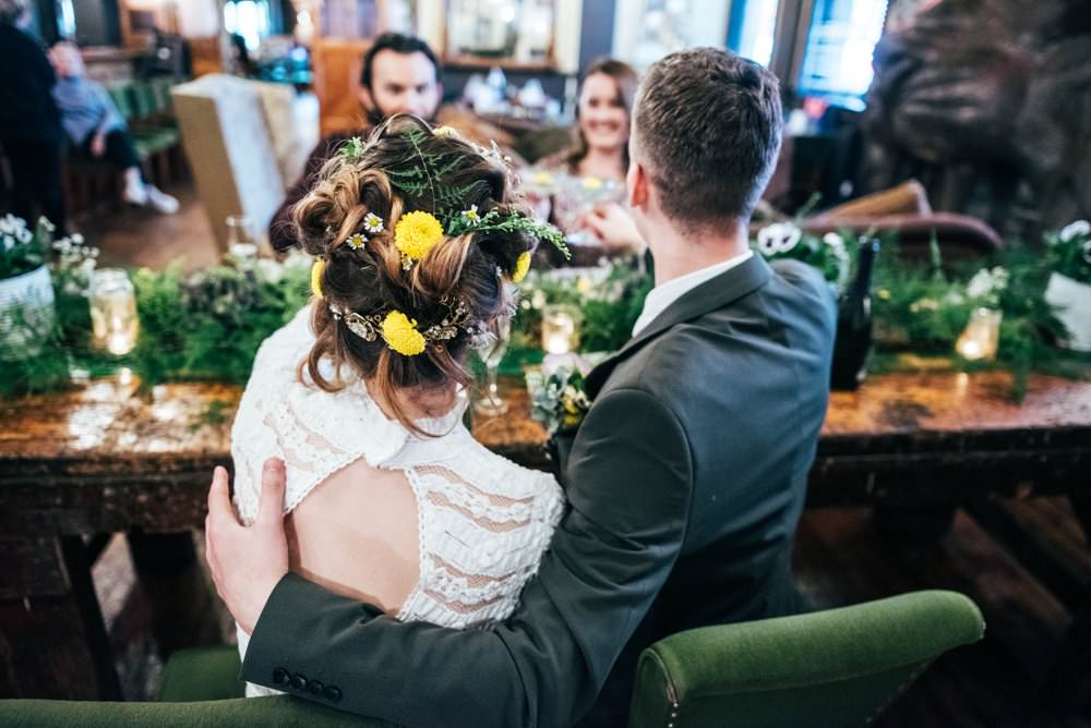 Modern Pub Wedding Ideas Three Flowers Photography
