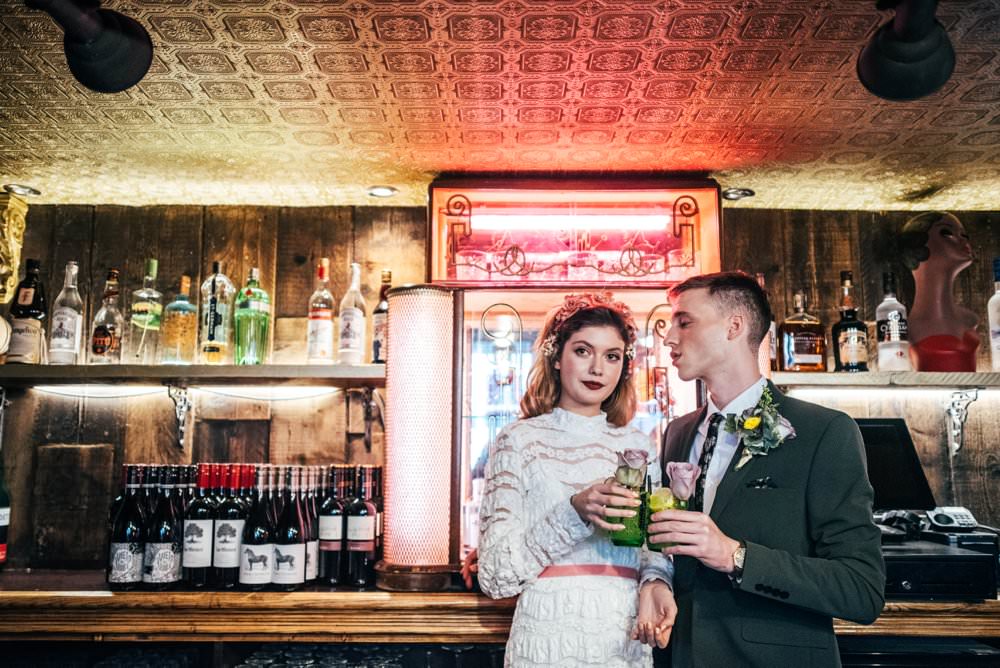 Modern Pub Wedding Ideas Three Flowers Photography