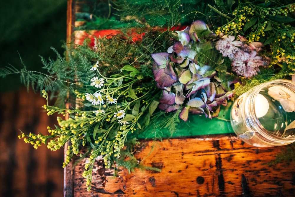Table Runner Swag Garland Greenery Foliage Tablescape Decor Candles Pots Modern Pub Wedding Ideas Three Flowers Photography