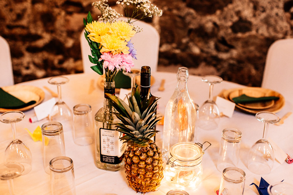 Pineapple Centrepiece Decor Tables Tropical Park House Barn Wedding Fairclough Studios