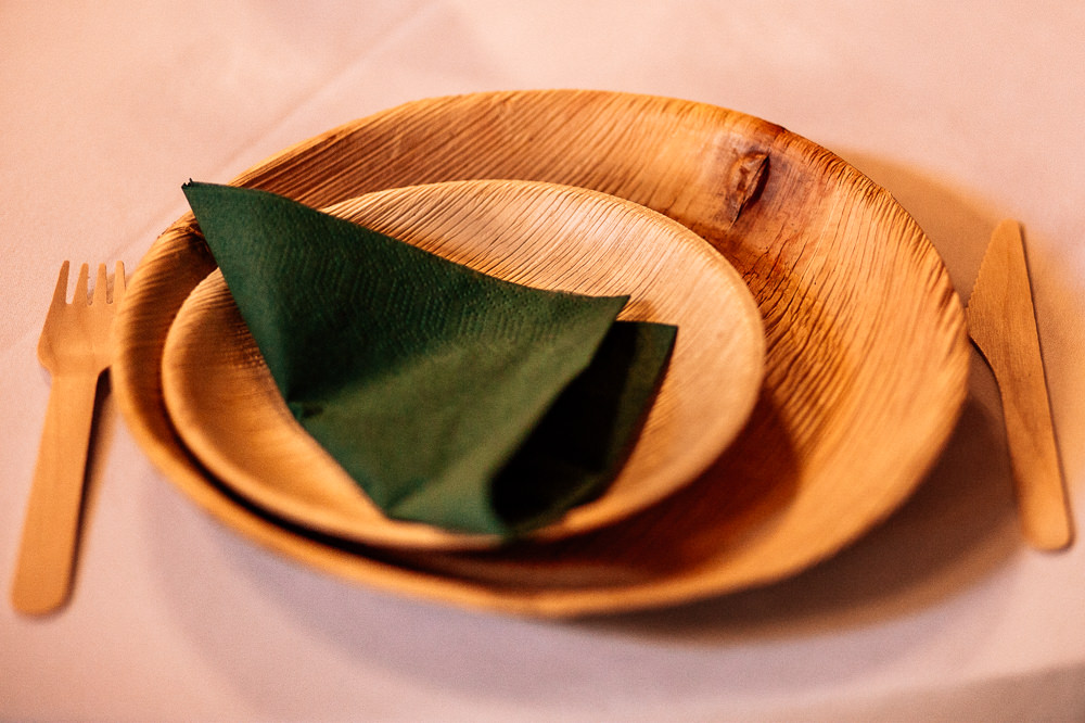 Wood Wooden Eco Plates Cutlery Park House Barn Wedding Fairclough Studios