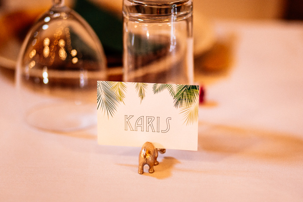 Tropical Print Table Name Place Card Park House Barn Wedding Fairclough Studios
