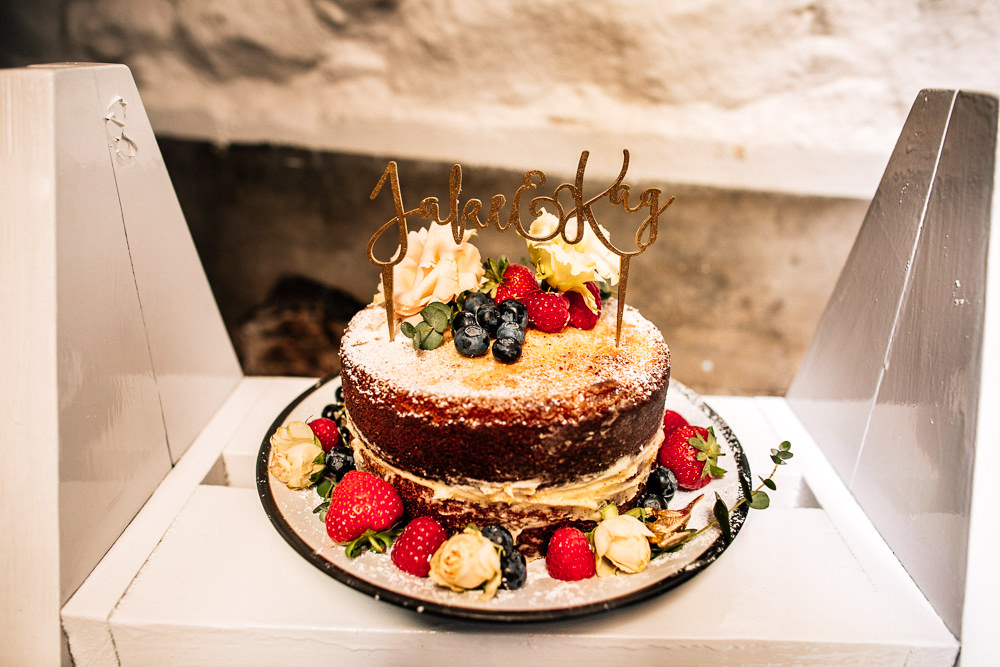Naked Cake Topper Flowers Park House Barn Wedding Fairclough Studios