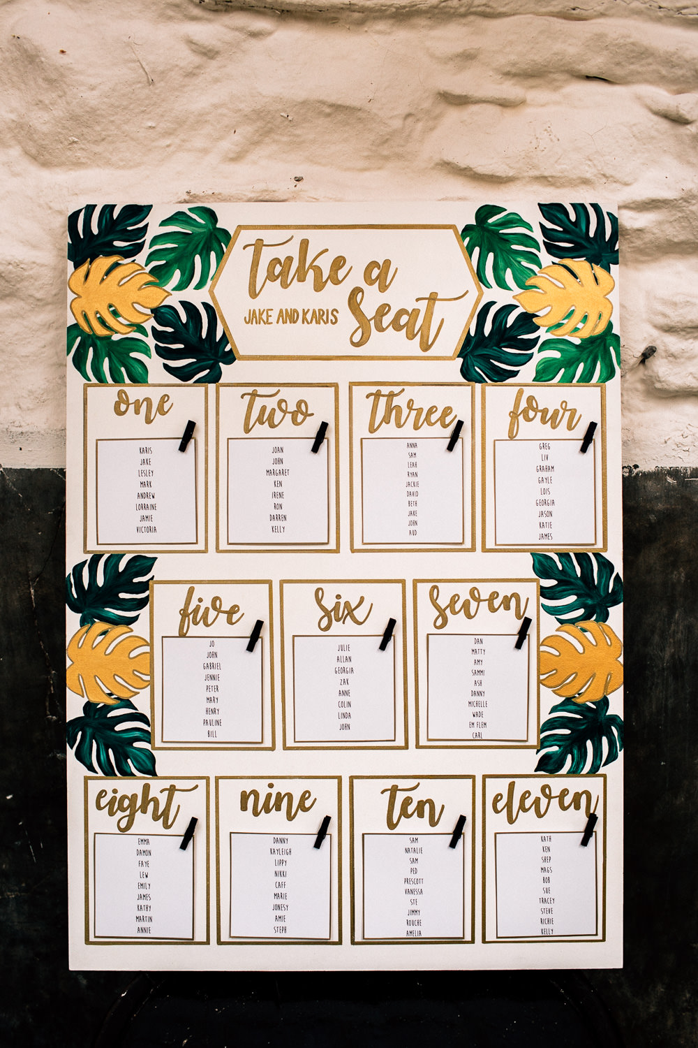 Pineapple Tropical Seating Chart Table Plan Park House Barn Wedding Fairclough Studios
