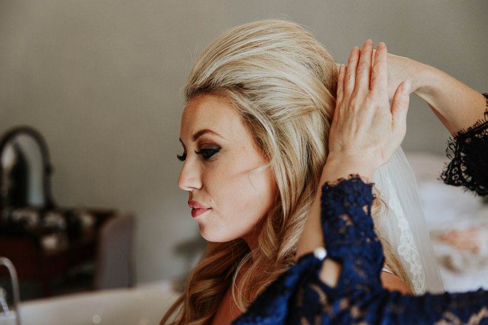 Bride Bridal Hair Make Up Retro Vintage Pennard House Wedding Oxi Photography