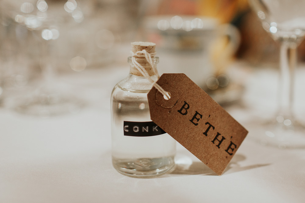 Bottle Drinks Favours Luggage Tags Pennard House Wedding Oxi Photography