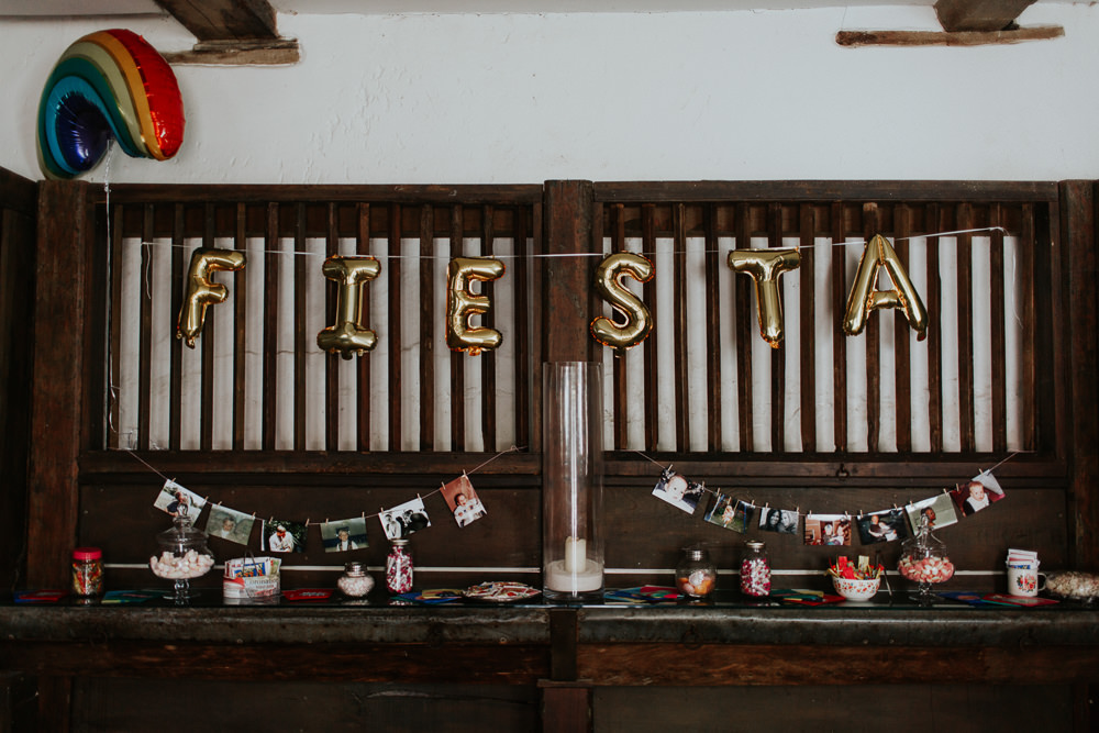 Gold Letter Balloons Decor Pennard House Wedding Oxi Photography