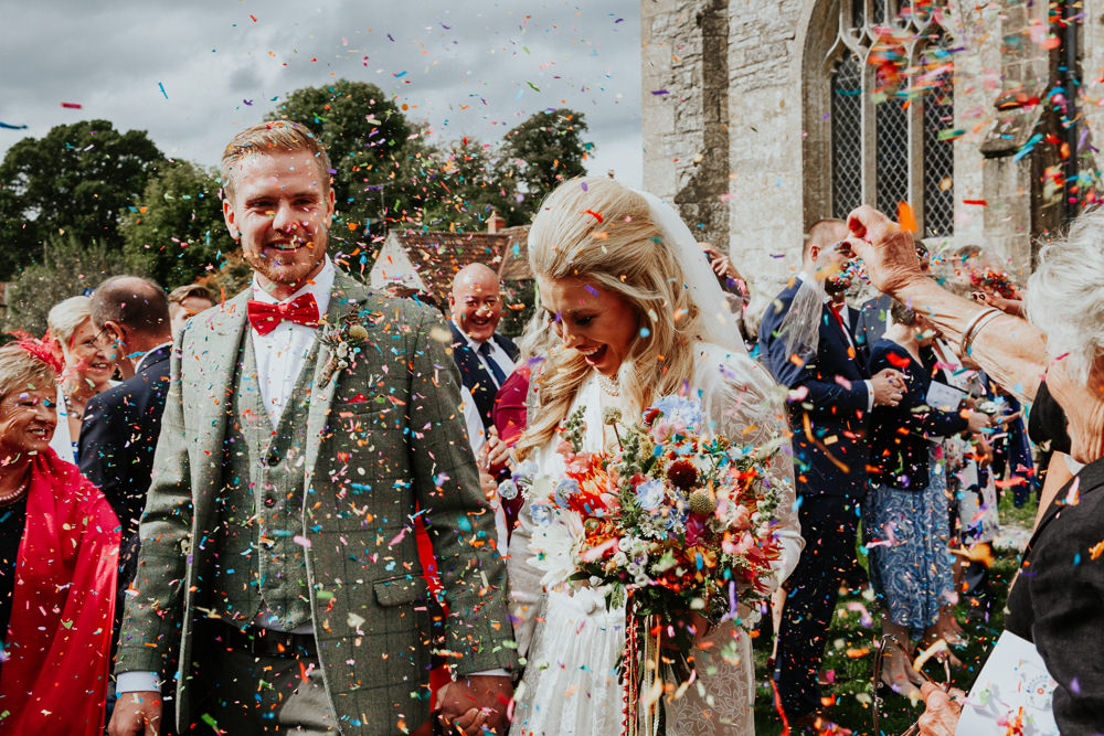 Confetti Throw Pennard House Wedding Oxi Photography