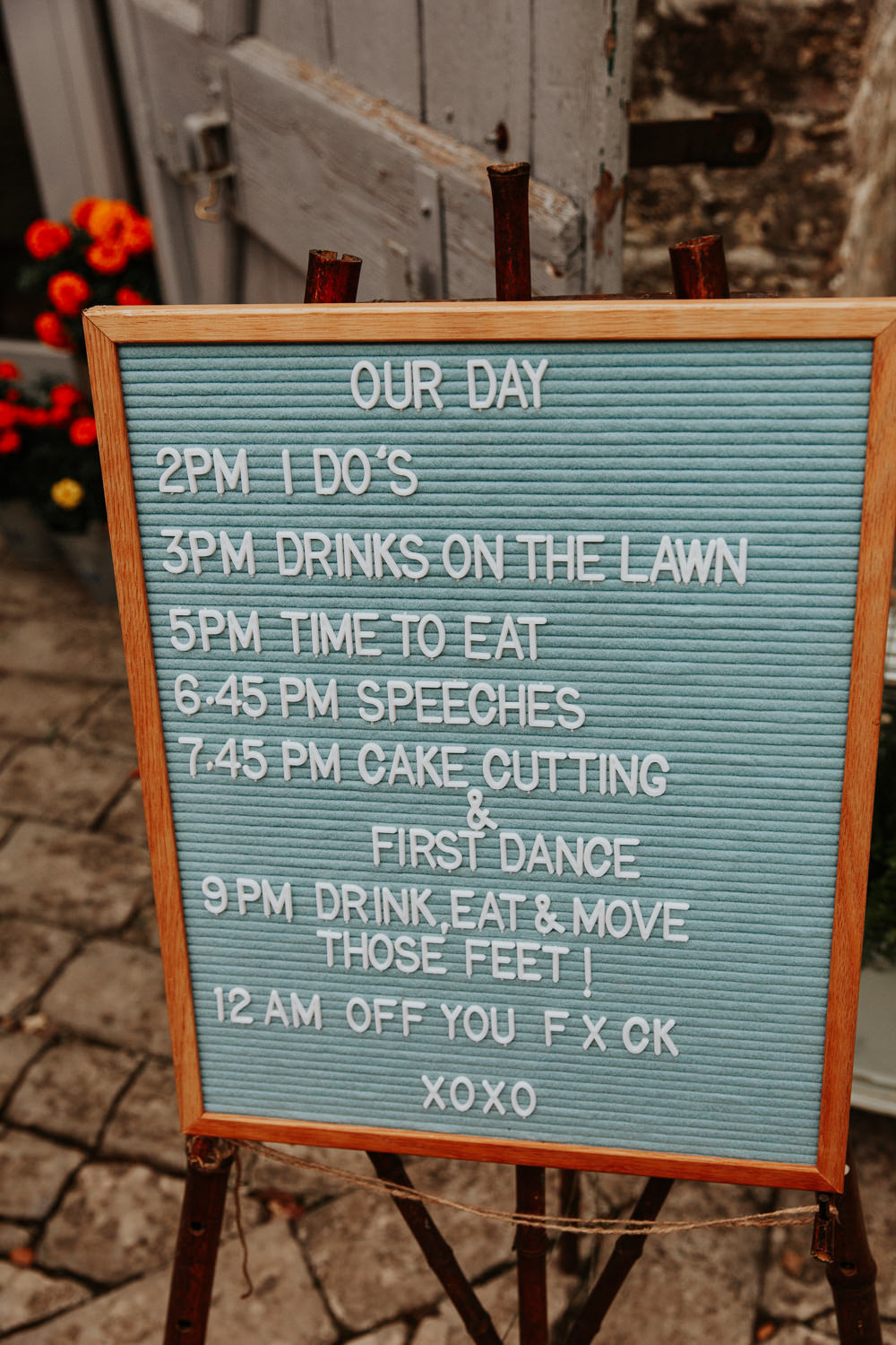 Felt Letter Board Sign Frame Pennard House Wedding Oxi Photography